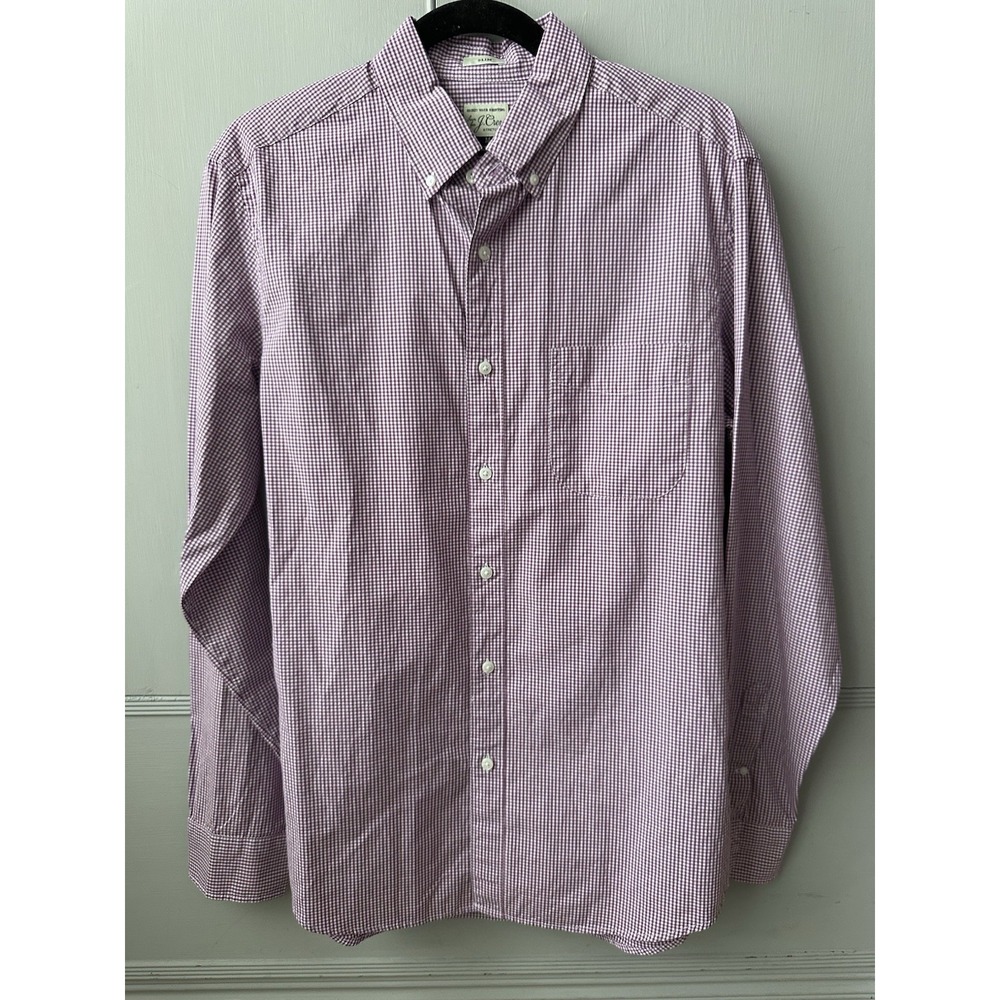 J Crew Shirt Mens M Lavender Secret Wash Slim Fit Stretch Button Down Casual